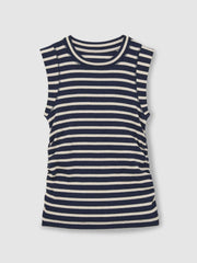 Reiss | 9-13 yrs Ruched Vest Top in Navy/White
