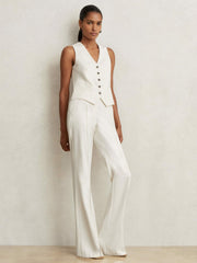 Reiss | Single Breasted Tailored Waistcoat in Cream