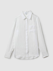 Reiss | Linen Button-Through Shirt in White