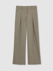 Reiss | Wool-Blend Wide-Leg Pinstripe Trousers in Grey