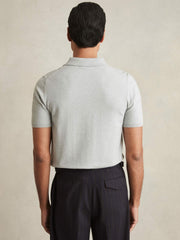 Reiss | Contrast-Placket Polo Shirt With Cotton in Washed Sage Green