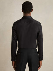Reiss | Regular Fit Cotton-Twill Two-Fold Shirt Slim-Fit in Black