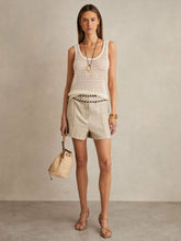 Reiss | Linen Whipstitch Shorts in Neutral