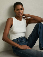 Reiss | Stretch-Cotton Racerback Vest in White