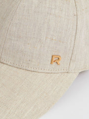 Reiss | Linen Logo Baseball Cap in Neutral