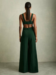 Reiss | Wide-Leg Cut-Out Jumpsuit in Green