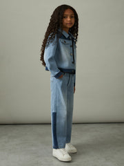 Reiss | 13-14 yrs Patchwork Denim Jeans Two-Tone in Blue