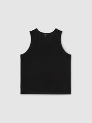 Reiss | Textured Crew Neck Ribbed Vest in Black