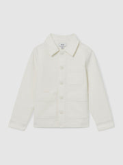 Reiss | Cotton-Blend Work Jacket in Off White