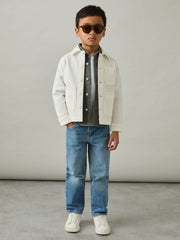 Reiss | Cotton-Blend Work Jacket in Off White