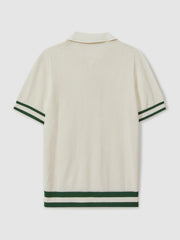 Reiss | | Ché Knitted Half-Button Polo Shirt in White