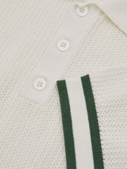 Reiss | | Ché Knitted Half-Button Polo Shirt in White