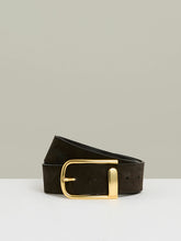 Reiss | Leather Half Keeper Belt in Chocolate