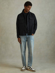 Reiss | Textured Crew-Neck T-Shirt in Navy