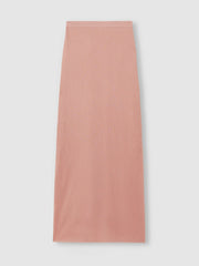 Reiss | Carrie Pink Anna Quan Sheer Ribbed Knitted Midi Skirt