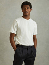 Reiss | Textured Crew-Neck T-Shirt in Off White