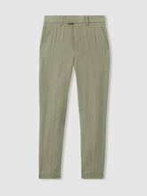 Reiss | 3-9 yrs Slim Fit Linen Adjustable Trousers in Apple