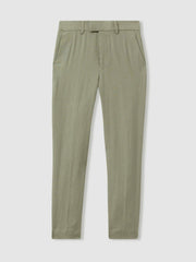 Reiss | 3-9 yrs Slim Fit Linen Adjustable Trousers in Apple