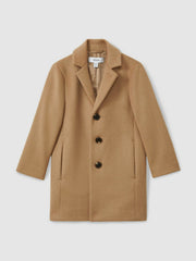 Reiss | 3-9 yrs Single Breasted Overcoat in Camel