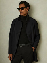 Reiss | Hybrid Removable Funnel Neck Overcoat in Black