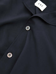 Reiss | | Ché Cuff Detail Cuban Collar Shirt in Navy