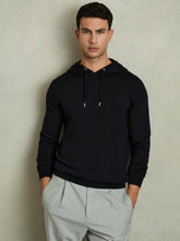 Reiss | Merino Wool Drawstring Hoodie in Navy