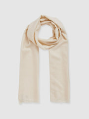 Reiss | Wool-Cashmere Lightweight Scarf in Off White