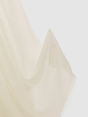 Reiss | Wool-Cashmere Lightweight Scarf in Off White