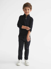 Reiss | 3-9 yrs Merino Wool Zip-Neck Jumper in Navy