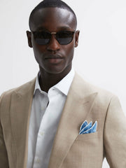 Reiss | Plain Silk Pocket Square in Soft Blue