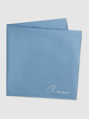 Reiss | Plain Silk Pocket Square in Soft Blue