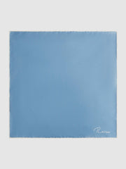 Reiss | Plain Silk Pocket Square in Soft Blue