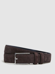 Reiss | Suede Belt in Chocolate