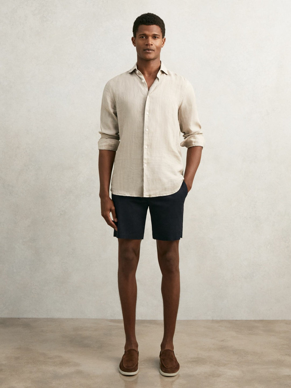Reiss | Short Length Casual Chino Shorts in Navy