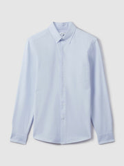 Reiss | Slim-Fit Button-Down Collar Cotton Oxford Shirt in Soft Blue