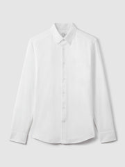 Reiss | Slim-Fit Button-Down Collar Cotton Oxford Shirt in White
