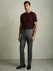 Reiss | Cotton Crew Neck T-Shirt in Bordeaux