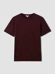 Reiss | Cotton Crew Neck T-Shirt in Bordeaux