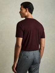 Reiss | Cotton Crew Neck T-Shirt in Bordeaux