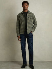 Reiss | Cotton Crew Neck T-Shirt in Oxidised Green
