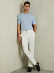 Reiss | Cotton Crew Neck T-Shirt in Soft Blue