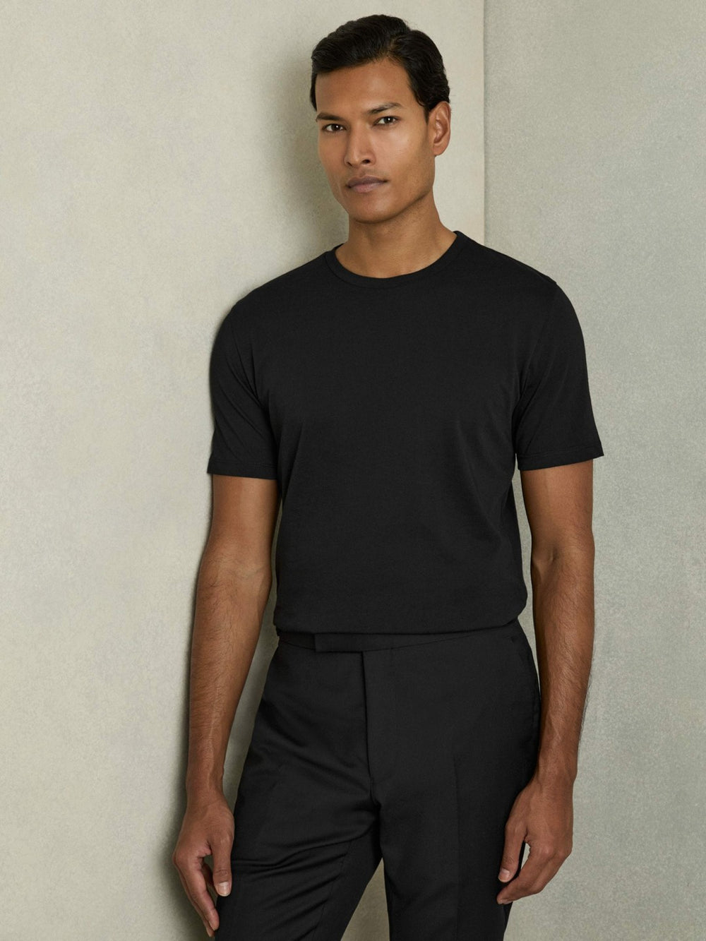 Reiss | Cotton Crew Neck T-Shirt in Black