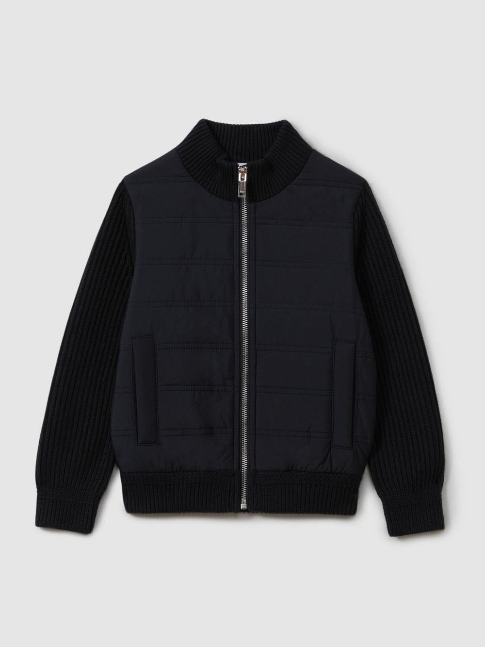Reiss | 9-14 yrs Hybrid Zip Through Quilted Jacket in Navy