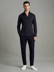 Reiss | Regular Fit Button-Through Travel Shirt in Navy