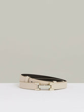 Reiss | Leather Square Hinge Belt in Stone