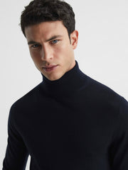 Reiss | Slim Fit Merino Wool Roll Neck Jumper in Navy