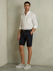 Reiss | Cotton Chino Shorts with Stretch in Navy