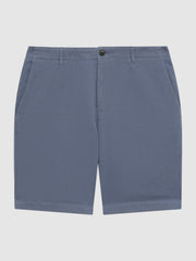Reiss | Cotton-Linen Blend Shorts in Airforce Blue