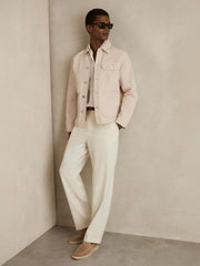 Reiss | Cotton Worker Jacket in Stone