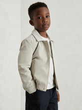 Reiss | Zip-Through Harrington Jacket in Stone